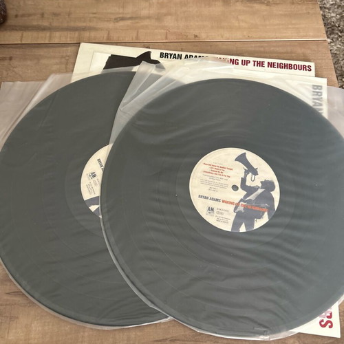 Bryan Adams So Far So Good vinyl used, with poster