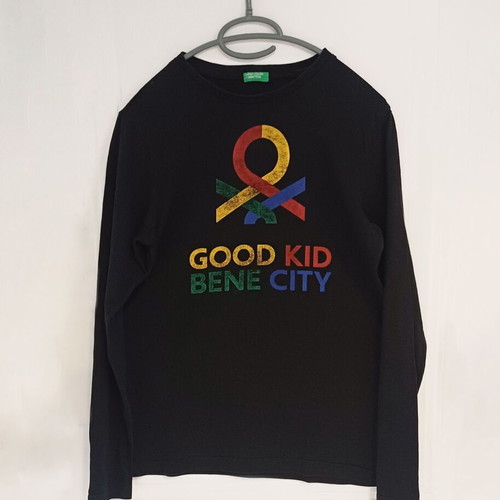 Benetton long sleeve shirt for boys 3XL like new, black