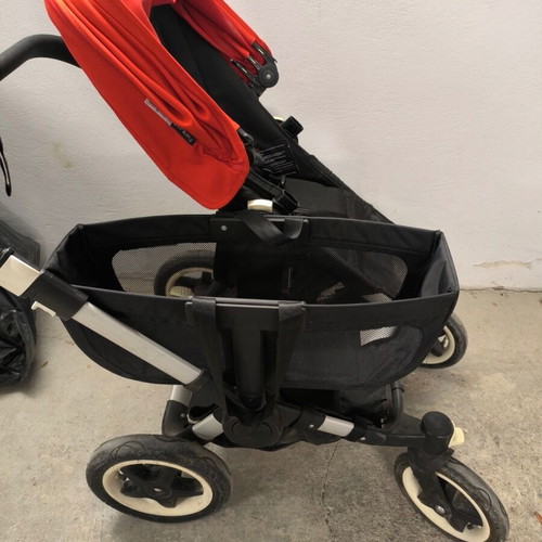 Bugaboo Donkey 2 Twin stroller used with full extra pack black red