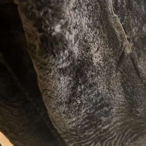 Vintage genuine black sheepskin shearling coat like new, size L-XL