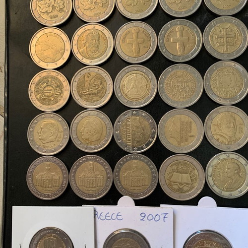 2 Euro Coin Collection used, 50 pcs plus 1€ and 50 cent unc 2002
