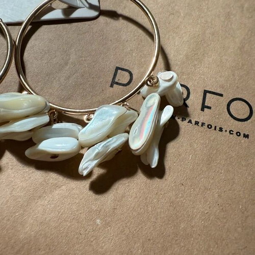 Parfois hoop earrings new, gold and white