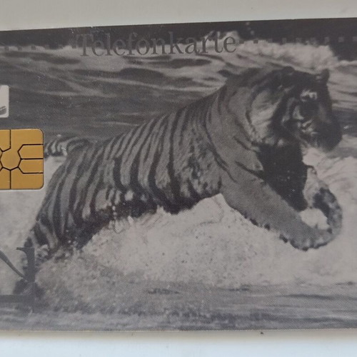 German Thematic Phone Card used, advertising and tiger design