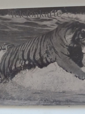 German Thematic Phone Card used, advertising and tiger design