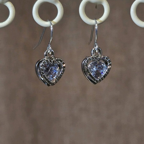 Heart earrings silver handmade new