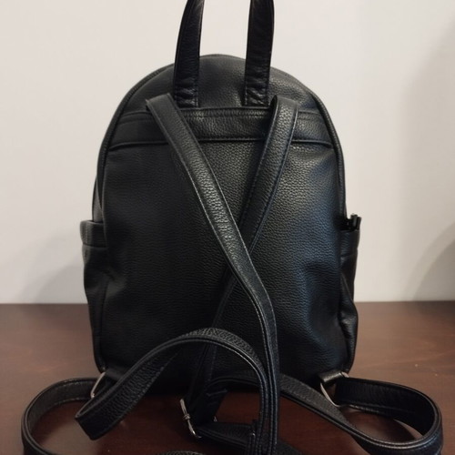Migato women's backpack like new, black with plaid details, 100% PU