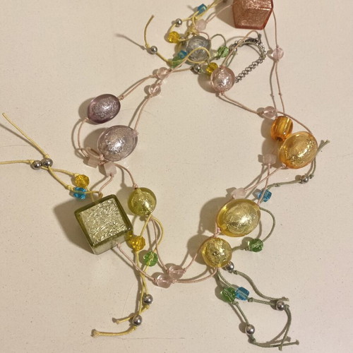 Accessorize long necklace new, colorful pastel shades, 60cm