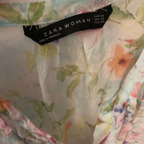 Zara shirt used transparent with flowers XS