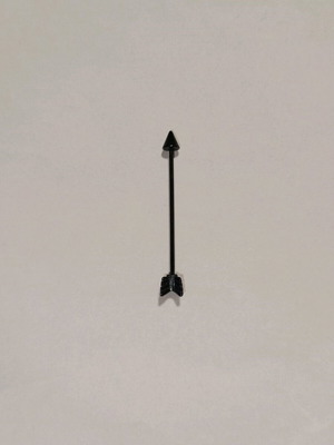 Black industrial earring like new, stainless steel