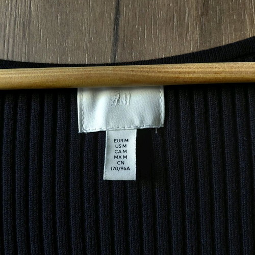 H&M ribbed dress black like new, size M