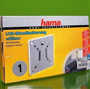βαση στηριξης τηλεορασης HAMA 49525 LCD WALL BRACKET SLIM VESA 100 SILVER