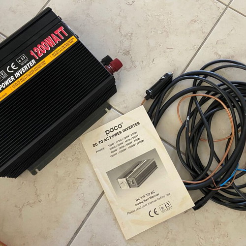 Paco Power Inverter 12V DC to 230V AC 1200W like new