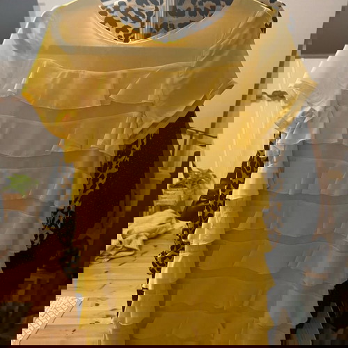 Φόρεμα με βολάν H&M μεταχειρισμένο, κίτρινο