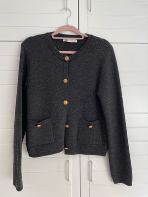 Wool cardigan Zara like new, gray with buttons and pockets