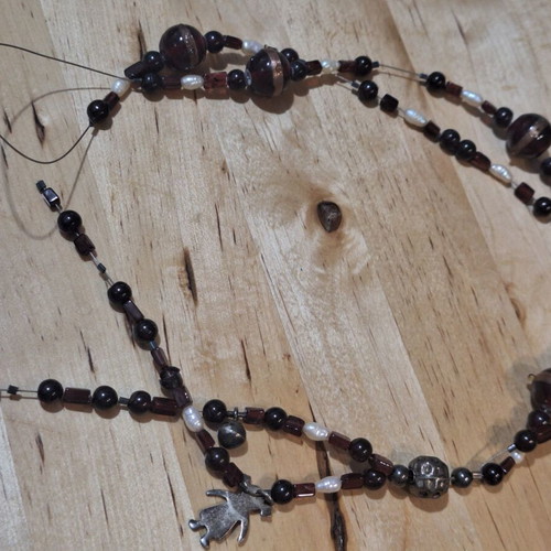 Handmade long necklace used with 925 silver charms