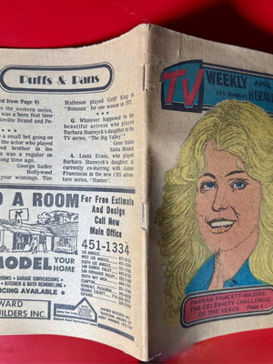 TV Weekly περιοδικό 17-22 Απριλίου 1977 με Farrah Fawcett, Near Mint