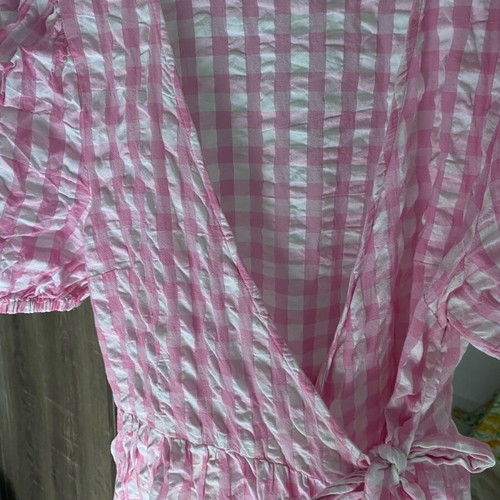 Monki gingham dress pink like new