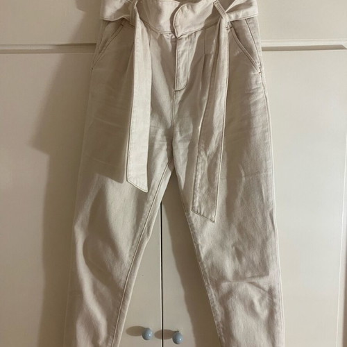 White/cream Sézane jeans-style pants used, size XS