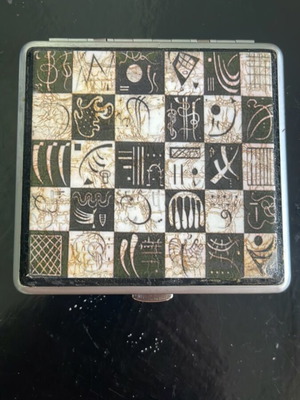 Vintage Status Collection Metal Cigarette Case with Abstract Art Like New