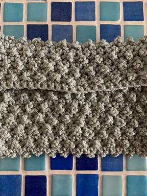 Handmade knitted bag tobacco case gray silver made to order
