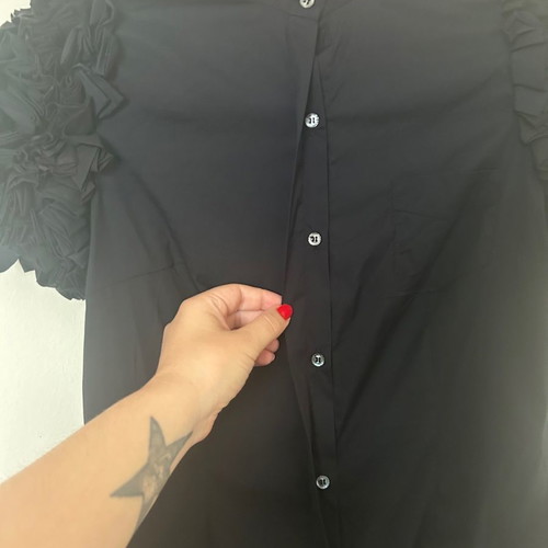 Coast shirt medium black like new with short sleeve and Mao collar