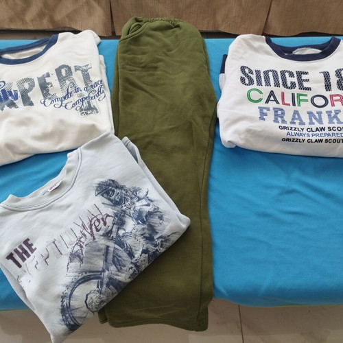 Boys' Clothing Set 5 Pieces Like New, Smart Olive Tracksuit & California Expert FunStrike Shirts