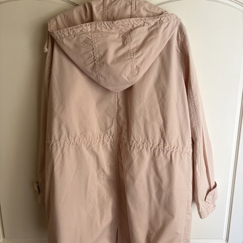 Benetton cotton parka with hood like new, pink, size M