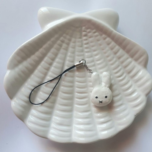 Miffy phone charm new with silver steel chain