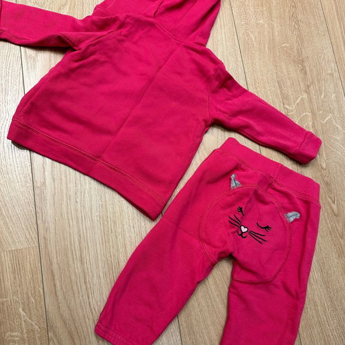Benetton tracksuit set for girl used, pink, 6-12 months