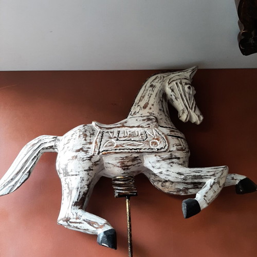 Large vintage wooden decorative horse