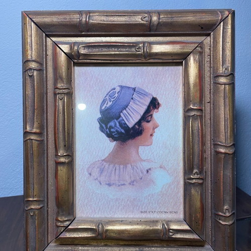 Golden frame used, wooden carved
