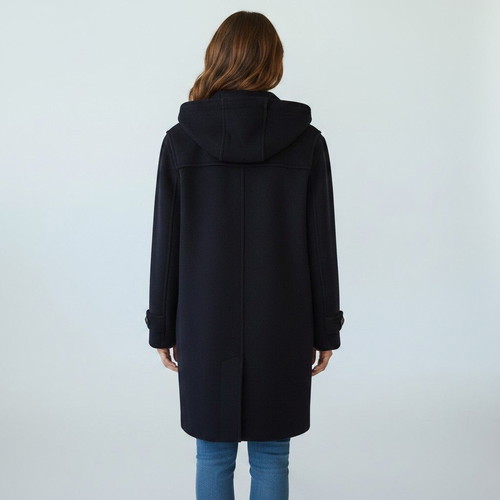 Burberry London Speciality Duffle Coating Wool Coat with Nova Check Hood