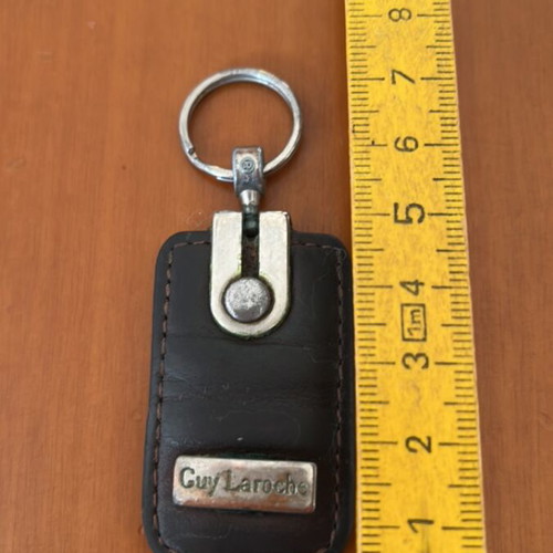 Guy Laroche leather keychain used, brown