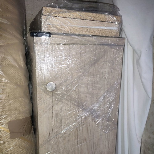 Maple-colored wood cabinet column like new