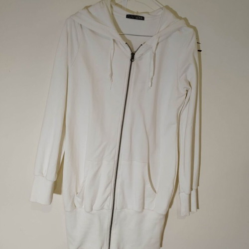 Joyx white zip-up hoodie, like new, size L