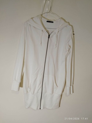 Joyx white zip-up hoodie, like new, size L