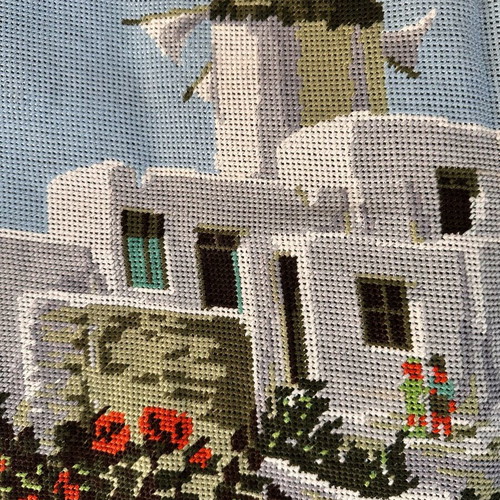 Embroidered cross-stitch painting like new