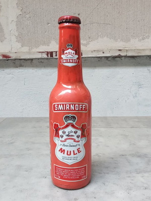 Vintage Smirnoff Mule vodka cocktail bottle from 1990 used