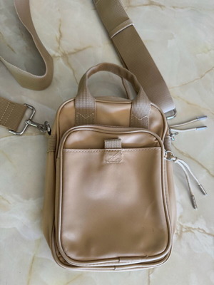 Small H&M shoulder bag new, fabric, beige