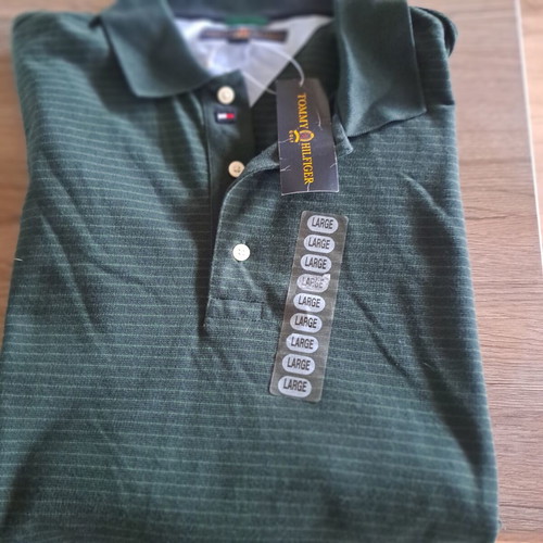 Tommy Hilfiger polo shirt new, green, size L