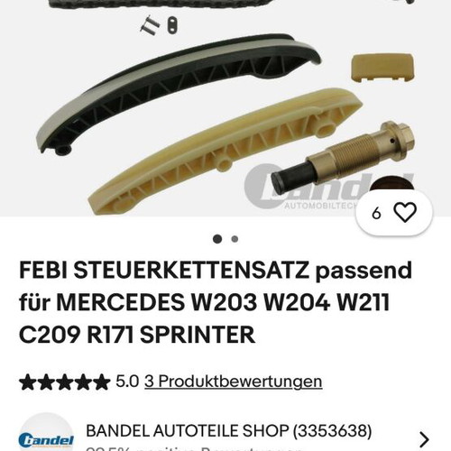 Mercedes CLK 200 W209,W171,W203,W211 Timing Chain Set new