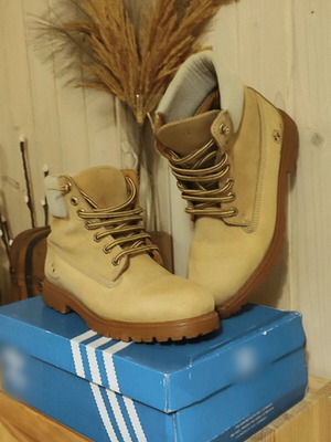 Lumberjack boots used, beige brown, size 43