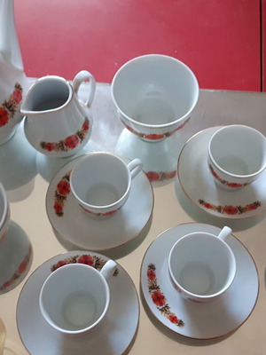 Coffee set used, 9 pieces, 1980s from Bulgaria