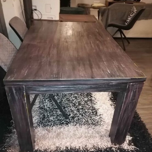Wooden dining table rustic industrial style like new