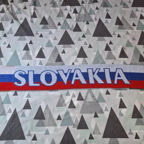 Fan scarf Slovakia Ireland used, double-sided football design