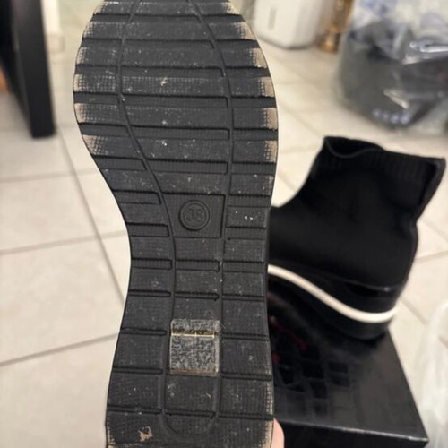 Seven black ankle boots used, size 38, lightly worn