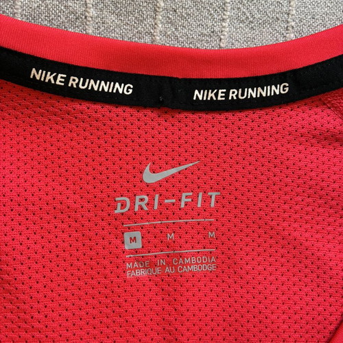 Nike Dry Miler V-Neck Running Shirt, red, size M