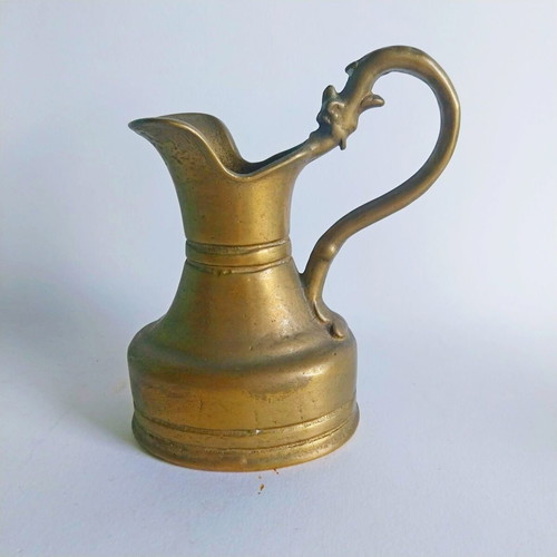 Brass Pitcher used, hand-crafted vintage solid brass