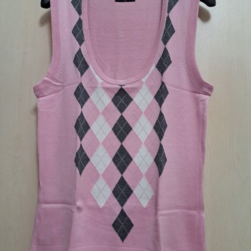 Cotton women's sweater Julia Bergovich new, pink and grey