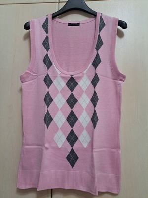 Cotton women's sweater Julia Bergovich new, pink and grey